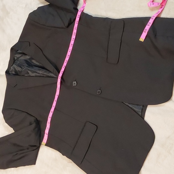 ANGELO ROSSI Hand Tailored Miro Tech Mens Black Blazer Suit Jeacket Size 46 S - Picture 5 of 13